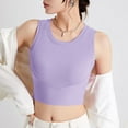 thumbnail image 2 of AherBiu Workout Tops for Women Cropped Yoga Tank Top with Built in Bra Stretch Slim Fitted Crewneck Sleeveless Cute Shirt, 2 of 9