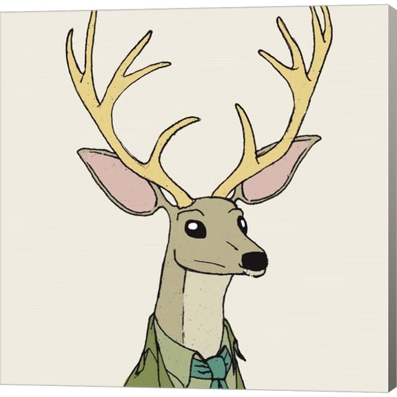 Great Art Now Deer on Cream by Wild Apple Portfolio, Canvas Wall Art, 12W x 12H