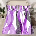 thumbnail image 2 of Erosebridal Chic Geometric Sheet Set Queen, Orchid Stripes Bedding Sets Queen Size, Abstract Decor 4-Piece, 2 of 7