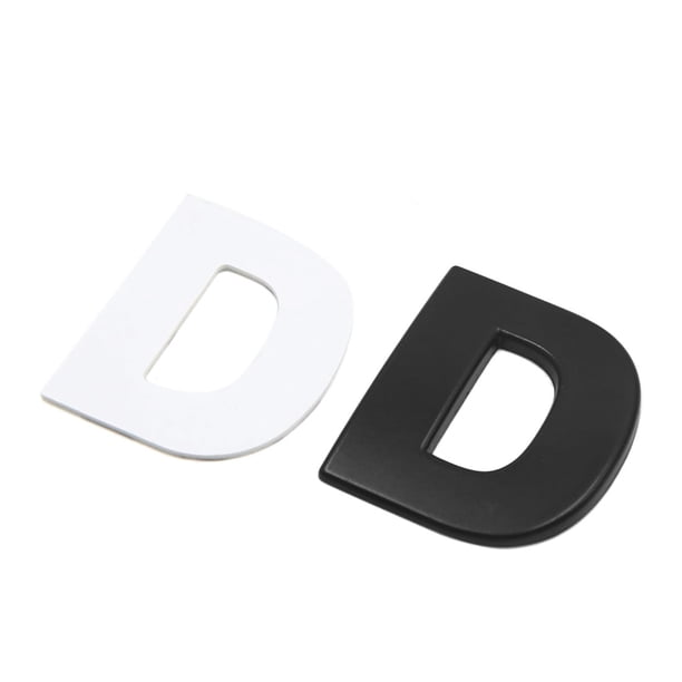 Emblema Pegatina 3D Distintivo Adhesivo Metal Negro Letra D Logo para Auto Coche