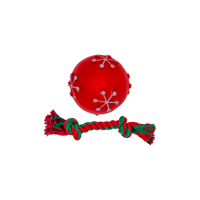 Juguete Navideño Chillón Esfera Roja Con Cuerda Importadora La Merced Algodón Suave Resistente