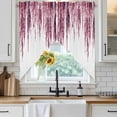 thumbnail image 6 of Pink Swag Valances for Windows 2 Pack, Kitchen Window Curtains 36 Inch Length, Summer Botanical Leaves Watercolor Privacy Swag Curtains for Living Room/Bathroom with Rod Pocket 36"x36", 6 of 8