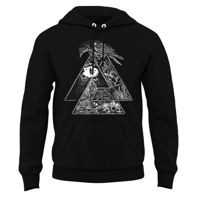Chandail à Capuchon Graphique des Dieux Nordiques pour Hommes avec Motif Mythologique Classique