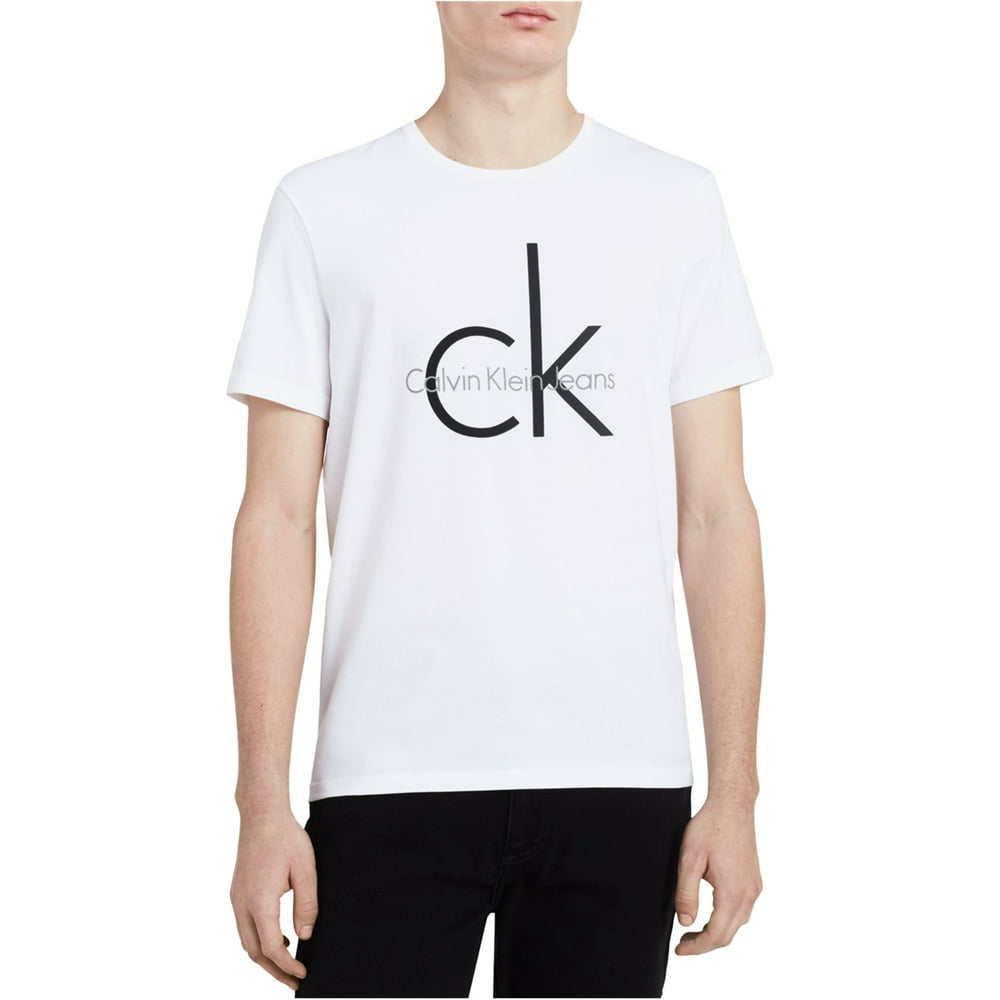 Calvin Klein - Calvin Klein Mens Classic CK Logo Graphic T-Shirt, White ...