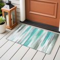 thumbnail image 4 of Non-Slip Rug Pad Rugs Abstract Oil Painting Striped Rectangle Area Rugs 2x3Ft Soft Carpet Pads for Living Room Kids Room, Green Grey Gradient Line, 4 of 9