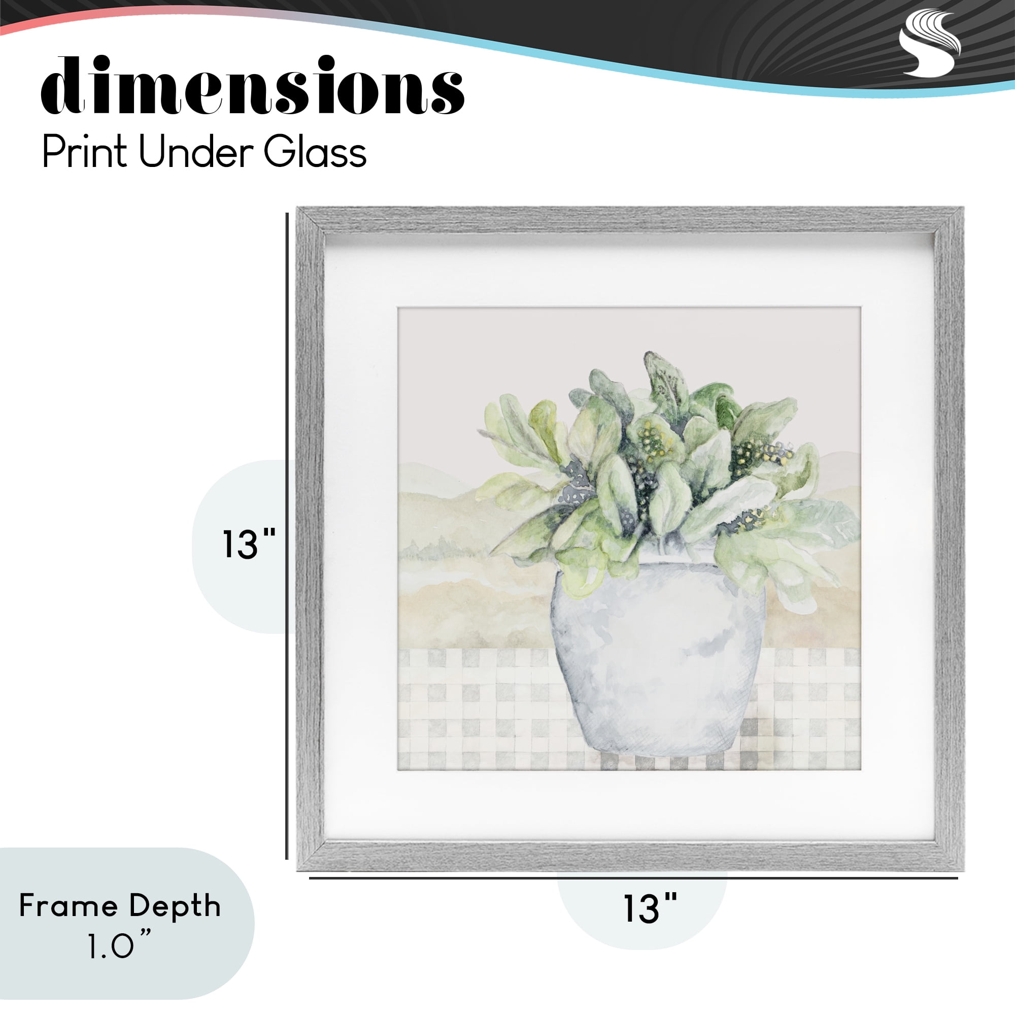 Stupell Industries Potted Farm Herbs Arrangement Gray Framed Print Under Glass, design by Janice Gaynor