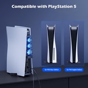 Cooling Fan with LED Light for PS5 Disc & Digital Editions Console, Efficient Cooling System-Black