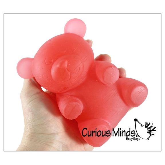 1 Gummy Bear Jumbo Mochi Squishy Animals - Kawaii - Cute Individually Wrapped Toys - Sensory, Stress, Fidget Party Favor Toy (Random Color)