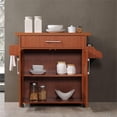 thumbnail image 3 of Hodedah Wheeled Kitchen Island Cart with Spice Rack and Towel Holder, Cherry, 3 of 8