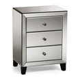 thumbnail image 2 of Urban Designs  Chevron Modern Mirrored 3-Drawers Nightstand Bedside Table, 2 of 5