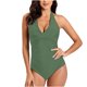 thumbnail image 1 of Traje de baño de una pieza para mujer, cómodo, liso, con almohadilla en el pecho, sin aros, Bikini con escote en V profundo OAVQHLG3B Store lin121212, 1 of 4