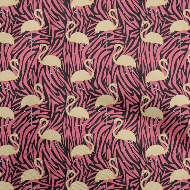 oneOone Polyester Spandex Pale Orange Fabric Flamingo Sewing Craft Projects Fabric Prints By Yard 56 Inch Wide