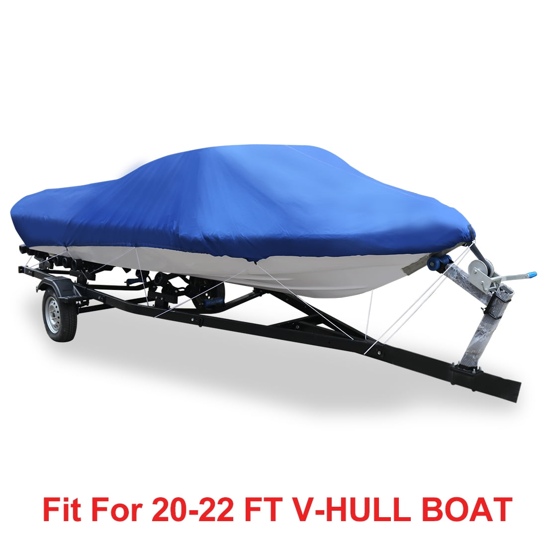 V-Hull 210-Denier Waterproof Boat Cover for 20'-22 