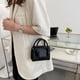 thumbnail image 3 of Bolsa de hombro de cuero PU para mujerminide cadena sólida a la moda (negro) Likrtyny Para Estrenar, 3 of 9