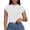 White, variant on cocolona Summer Mock Neck Tops for Women Short Sleeve Crop Button Shirts Dressy Casual Outfits Blouses