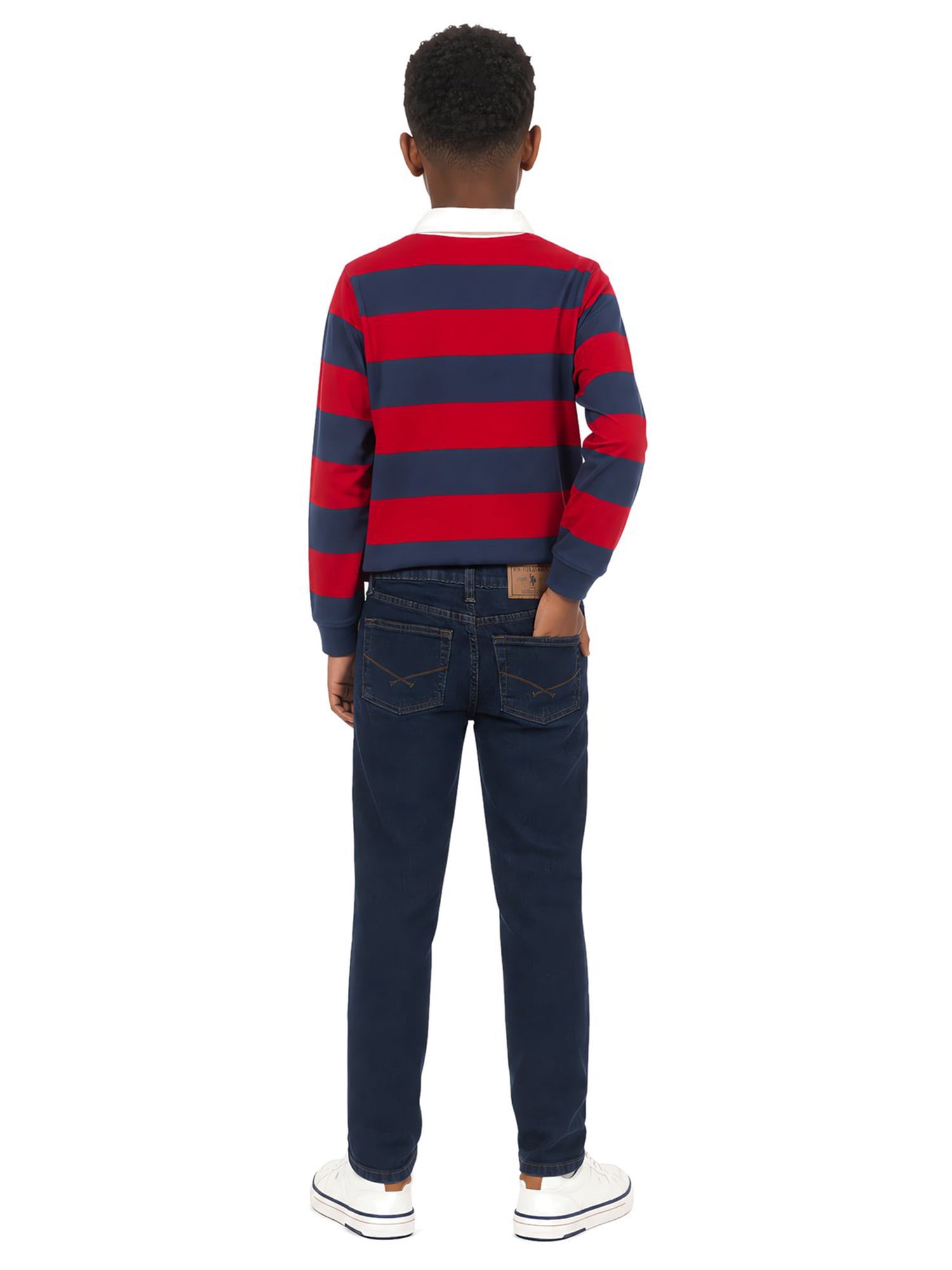 U.S. Polo Assn. Boys Long Sleeve Rugby Shirt, Sizes 4-18