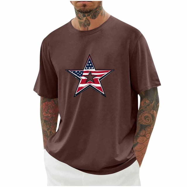 Tops para hombre, blusas y camisas de cuello redondo y manga corta para hombre, blusas casuales de moda con cuello redondo y manga corta para hombre, blusas de poliéster para hombre