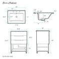 thumbnail image 2 of Carre 24 in. White Oak Bathroom Vanity With Black, 3-Hole Ceramic Sink Top, 2 of 9