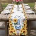 thumbnail image 4 of Sunflower Gnomes Table Runner 36 Inches, Summer Botanical Elegant Floral Bed Runner Dresser Scarves Tabletop for Indoor Outdoor Parties/Ceremony/Banquet, 13"x 36", 4 of 9