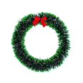 thumbnail image 4 of Hvmvliv 11.81in Christmas Bow Wreath Tinsel Xmas Wreath for Front Door Decoration with Bow Outdoor Christmas Decoration Green, 4 of 5