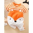 thumbnail image 4 of HWJAD Baby Girls Boys Rompers Short Sleeve Cotton Toddler Fox Jumpsuit Summer Baby Clothes One-Piece Outfit, 4 of 6