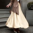 thumbnail image 5 of MIXUE Skirts For Women Summer Satin Solid Color Elastic High Waist Elegant Party A Line Maxi Skirt Streetwear,Beige,S, 5 of 7