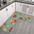 thumbnail image 2 of Pioneer Flower Floral Print Pattern Kitchen Rugs Sets Of 2,Anti Fatigue Kitchen Mat Rugs Non Slip Washable,Decorative Kitchen Floor Mats for Kitchen,Sink,Laundry,17"x30"+17"x47", 2 of 7