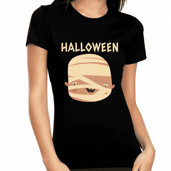 Mummy Halloween Shirts for Women Halloween Tops Cute Womens Halloween Shirts Halloween Clothes for Women