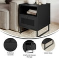thumbnail image 4 of Merrick Lane Mid-Century Modern Wooden Bed Side Table/Nightstand with Drawer and Shelf in Black Finish, 4 of 12