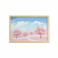 thumbnail image 1 of Spring Wall Art with Frame, Nature Landscape of Blooming Sakura Trees and a Clear Sky, Printed Fabric Poster for Bathroom Living Room, 35" x 23", Sky Blue Pastel Pink, by Ambesonne, 1 of 2