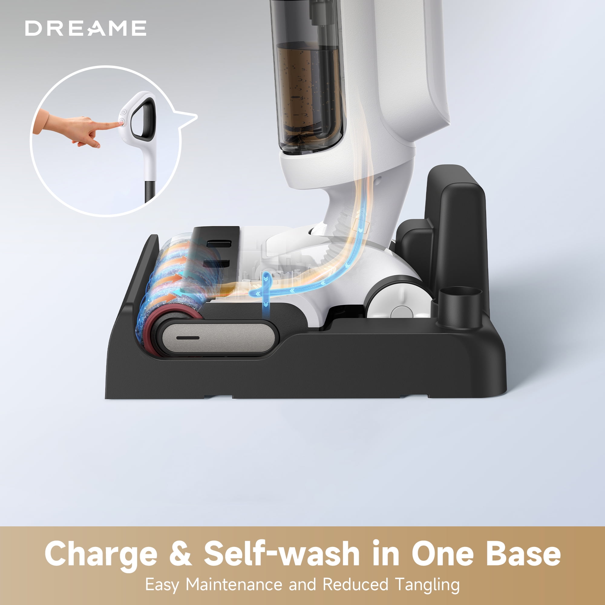 Dreame FloorX 300 Wet Dry Vacuum Cleaner, Vacuum Mop All in One with Auto Self-Cleaning, Floor Cleaner Machine for Hard Floor, 35 Mins Runtime, Edge Cleaning, Self-Propelled Vacuum Mop Combo