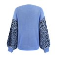 thumbnail image 3 of Vedolay Women's 2023 Sweaters Womens Lightweight Sweaters Long Sleeve Crew Neck Color Block Striped Pullover Tops,Blue L, 3 of 5