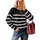 thumbnail image 2 of Suéter Corto de Cuello Redondo para Mujer, Larga, Tejido Grueso, Estilo Jersey, Ideal para Otoño y Negro S, 2 of 7