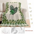 thumbnail image 5 of Lucky Shamrock Blanket Soft Cozy Warm Throw Blanket for Couch, Plush Fuzzy Flannel Fleece Blankets for Sofa, St. Patrick's Day Love Leaves Plaid Beige Bed Blankets Lightweight Gifts for Men, 30"x40", 5 of 9