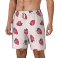 thumbnail image 2 of Uemuo Hand Drawn Strawberry Pattern Mens Swim Trunks Quick Dry Board Shorts with Mesh Lining, Stretch Beach Shorts Quick Dry No-Chafing Board Shorts-Large, 2 of 9