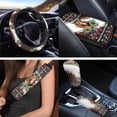thumbnail image 3 of Uorisanigo Aztec African Tribal Horse Car Seat Covers Full Set Steering Wheel Cover+Seat Belt Pad+Arm Rest Covers+Headrest +Shift Knob & Handbrake Cover+Coasters+Keychain Keyrings,Set of 18, 3 of 7