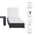 thumbnail image 3 of Modway Tahoe Outdoor Patio Powder-Coated Aluminum 3-Piece Chaise Lounge Set in Gray White, 3 of 6