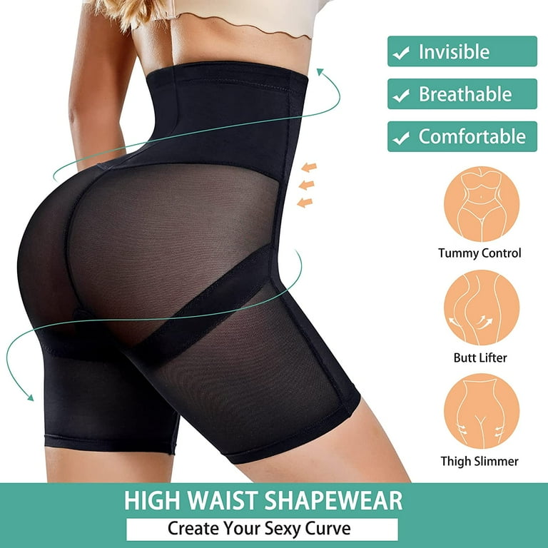 Loday Tummy Control Shapewear for Women Seamless High Waist Trainer Shaper  Slip Shorts Butt Lifter Thigh Slimmer Panties(Black, M）