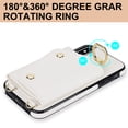 thumbnail image 5 of Allytechgroup Wallet Case for Apple iPhone XS Max, RFID Blocking Crossbody Shoulder Strap Hand Wrist Cards Holder Ring Stand Bumper Drop Protection Phone Case for Girls Women, White, 5 of 9