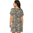thumbnail image 3 of Horeoi Zebra Print Women's Short-sleeved Nightdress Breathable Cotton-like Material Loose A-line Knee-length, 3 of 6