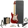 Sawtooth ES Series Electric Guitar with 25W Sawtooth Amp and ChromaCast Accessories, Candy Apple Red with Pearl White Pickguard (Box 2 of 2)