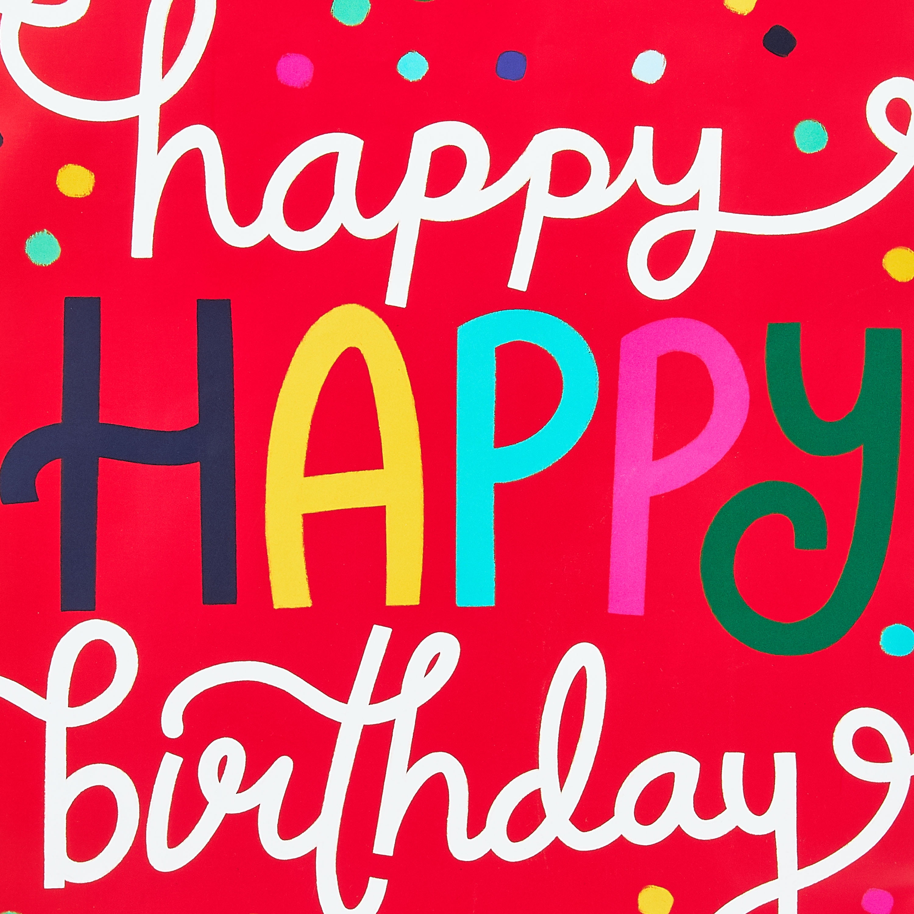 (6 pack) Red Happy Birthday Confetti Paper Gift Bag, 12" x 15", by Way To Celebrate