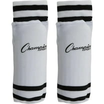 Champion Sports Youth Sock Style Striped Soccer Shinguards, White/Black, 4-6 Years/Small