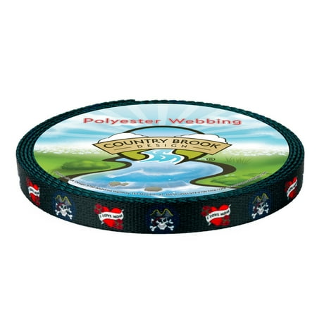 Country Brook Design® 1/2 inch I Love Mom Polyester Webbing, 5 Yards