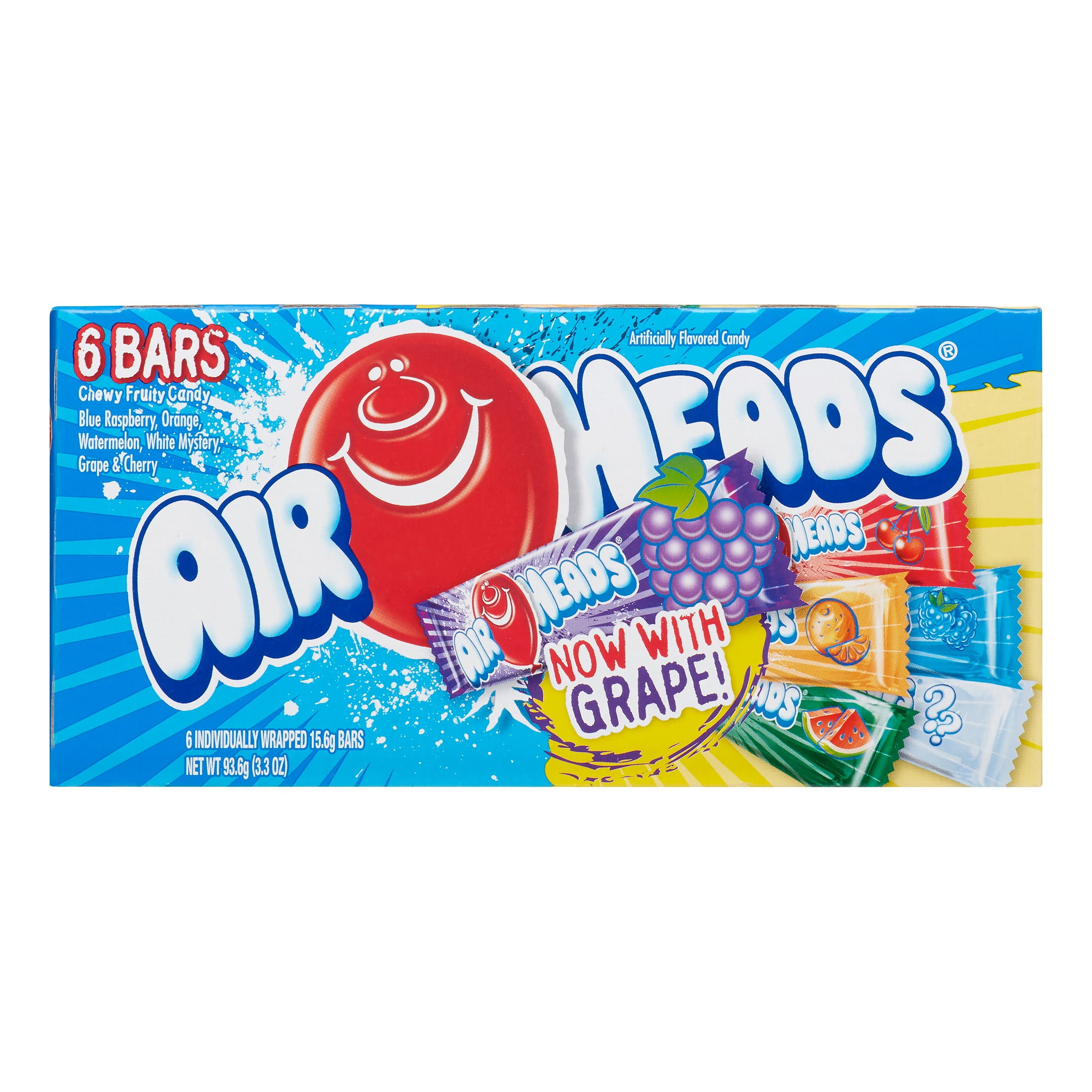 Airheads Chewy Fruity Candy, 3.31 Oz., 6 Count