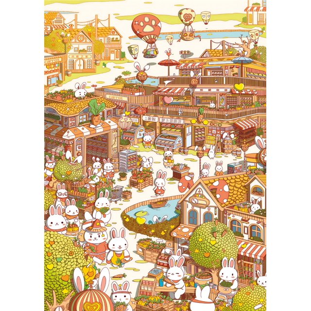 Rompecabezas TarokitC Bunny Town 1000 piezas para adultos