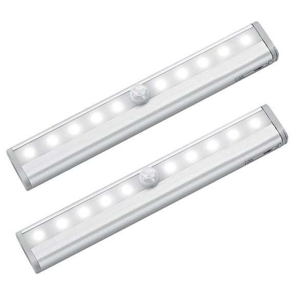 2 Pack LED Motion Sensor Lights, 10 LED Closet Battery Operated Lights, Stick-On Anywhere Magnetic Wireless Night Light Bar, Led Safe Light Indoor for Closet Stairs Wardrobe