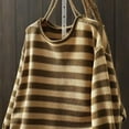 thumbnail image 4 of Sweaters for Women Oversized Crewneck Striped Color Block Spring Fall Knitted Pullover Tops, 4 of 6