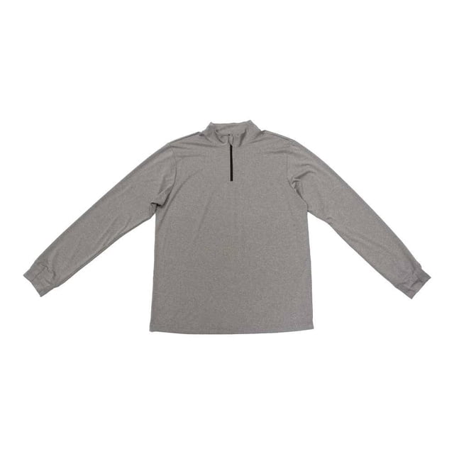 Sudadera Athletic Works para Caballero Medio Cierre Secado Rápido Gris Talla M