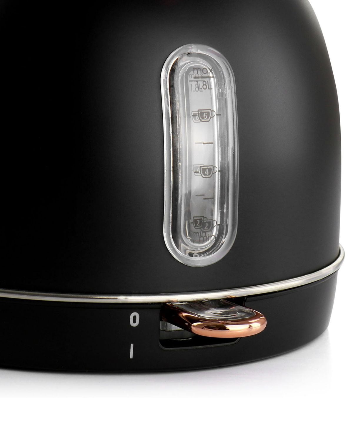 1.8 Quart Half Circle Electric Kettle with Thermostat, White with Rose Gold finish